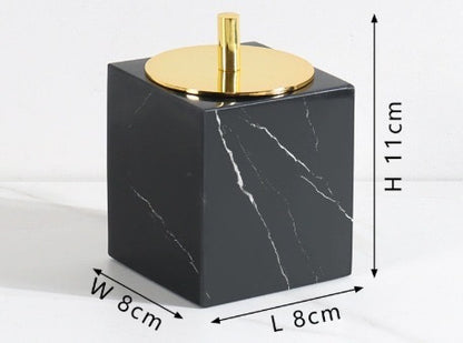 Marble Cotton Bud Jar – Refined Bathroom Storage