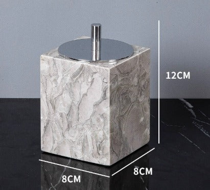 Marble Cotton Bud Jar – Refined Bathroom Storage