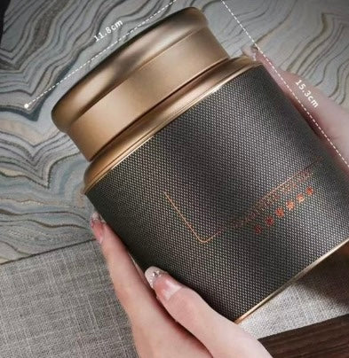 Oriental Luxe Tea Canister – Warm Minimal Aesthetic