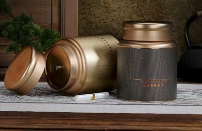 Oriental Luxe Tea Canister – Warm Minimal Aesthetic